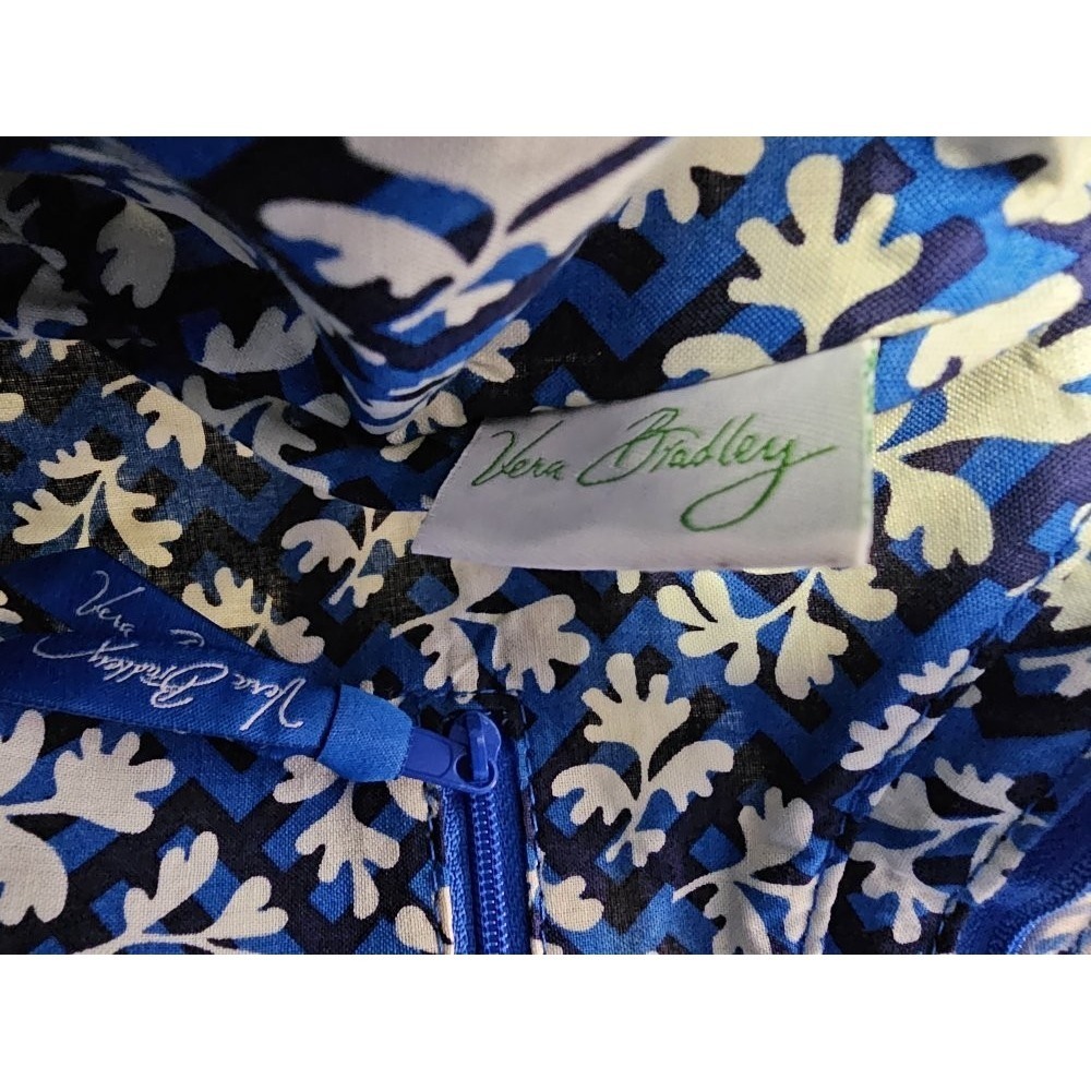 Vera Bradley Blue Lagoon Hobo Shoulder Bag Leather Trim Retired Pattern - Picture 7 of 8